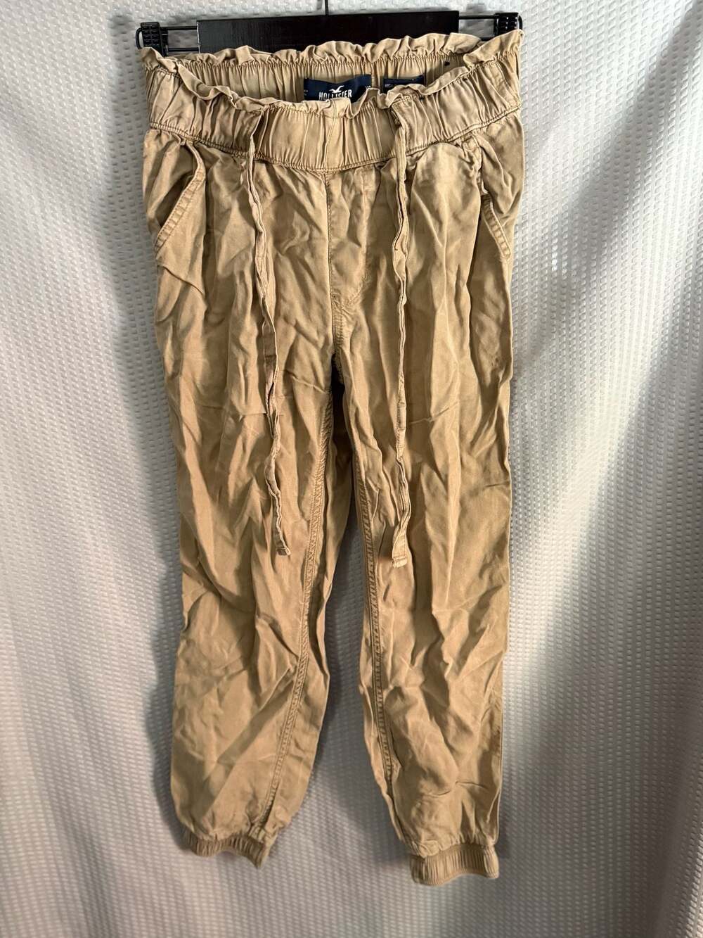 Hollister High-Rise Elastic Waist Khaki Jogger Pants XS